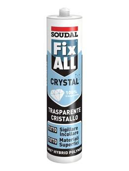 Sigillante Fix All Crystal Soudal per incollaggio invisibile, SMX Polimero, cartuccia 290 ml, finitura Trasparente Cristallo