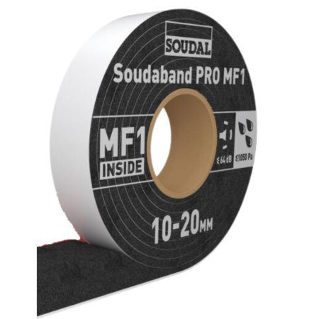 Nastro Soudaband Pro MF1 Soudal per posa serramento, termo espandente multifunzione, larghezza 53 mm, fuga 4-10 mm, rotolo 12 m