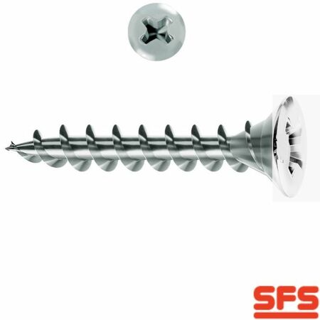 Vite SPT/10 4,3x16 per serramento in PVC, impronta PH 2, filetto totale, 731527 SFS Intec finitura Bianco Ral 9016