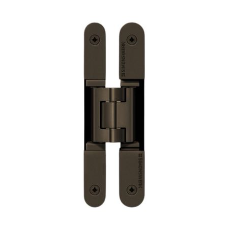 Cerniera invisibile Tectus TE 240 3D Simonswork per porte a filo, portata 60 Kg, Acciaio e Alluminio finitura Bronzo Scuro SW176