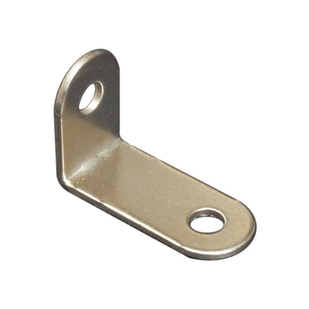 Lastrina piegata 139 Sipa per schienale, dimensioni 23,5x34 mm, fori da 6,5 mm, finitura Nichelato