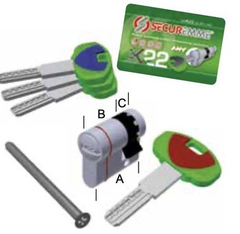 Mezzo cilindro Securemme per porta, lunghezza 30-10 mm, finitura Cromo Satinato