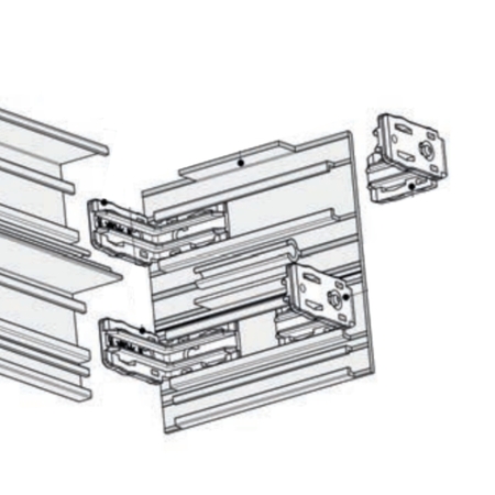 Kit tappo 2.4001.0060.A Puma Sliding per porta scorrevole, con 4 giunzioni, dimensioni 59x60 mm, materiale Alluminio finitura Argento