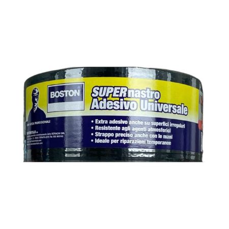 Super Nastro adesivo telato USA 111 430 Boston universale, impermeabile, dimensioni 48x25 mt, finitura Nero