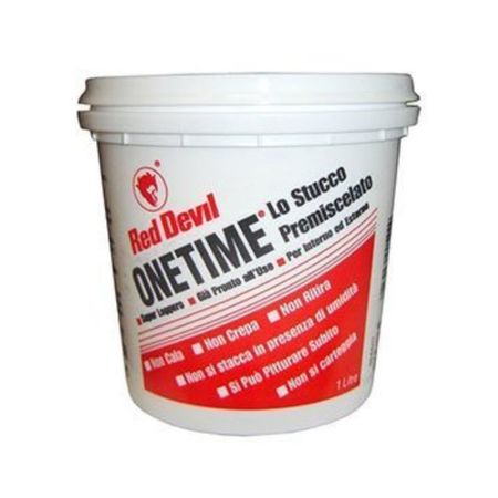 Stucco acrilico Onetime 900 Red Devil per esterno e interno, barattolo 500 ml, finitura Bianco