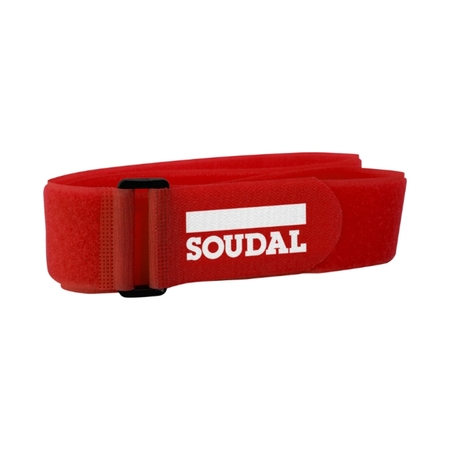 Fascia Soudaband Strip Soudal per rotolo nastro sigillante, con velcro, colore Rosso