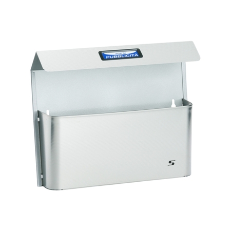 Cassetta postale Bimetal Silmec per pubblicità, con tetto parapioggia, dimensioni 342x280x80 mm, Acciaio finitura Inox DTL