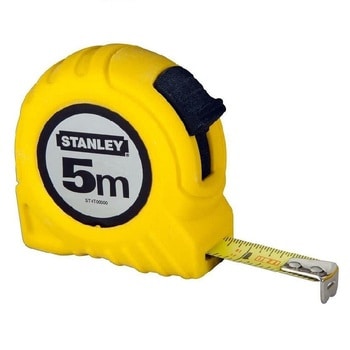 Flessometro Stanley con cassa in plastica, lunghezza 5 mt, larghezza 19 mm