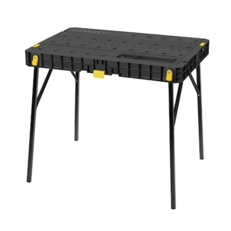 Banco da lavoro Essential Stanley, pieghevole, con maniglia, dimensioni aperto 800x610x736 mm, portata 320 kg, materiale Polipropilene gambe Metallo