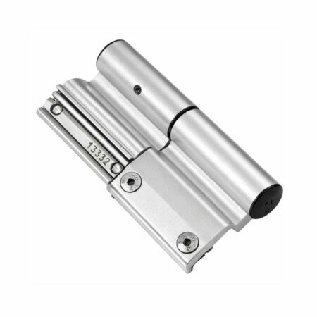 Cerniera registrabile 2 ali Summa Savio 1124.35 per profilo R50, centro di rotazione 22,5 mm, portata 100-120 Kg, finitura Argento Anodizzato