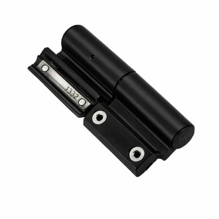 Cerniera registrabile a 2 ali Summa Savio 1124.40 per profilo CU, centro di rotazione 23 mm, portata 100-120 Kg, finitura Nero Anodizzato
