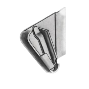 Cerniera a compasso da saldare Rodi Savio 452/65 per vasistas con battuta superiore a 5 mm, altezza 65 mm, finitura Acciaio Lucido