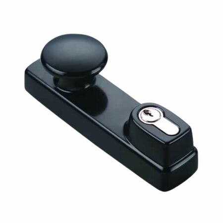 Comando esterno Savio 6000.880 per maniglione a 1 punto di chiusura, con pomolo, cilindro europeo, finitura Nero 9005