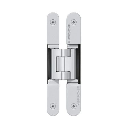 Cerniera invisibile Tectus TE 240 3D Simonswork per porte a filo, portata 60 Kg, Acciaio e Alluminio finitura Cromo Opaco SW124