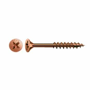 Vite universale TPS impronta PZD 2, filetto parziale 69 mm, dimensioni 5x120 mm, finitura Bronzata