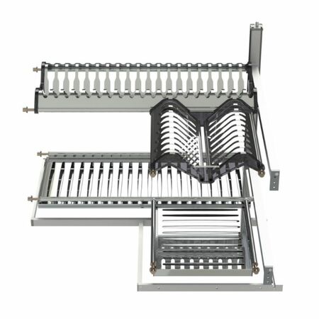 Scolapiatti da incasso Tecnoinox per mobile ad angolo, dimensione modulo 600x600 mm, completo di telaio, Acciaio Inox