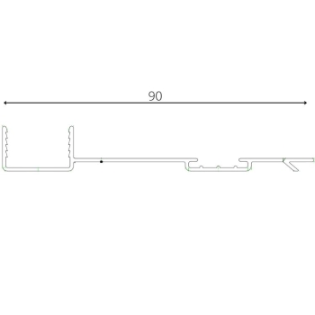 Profilo per falso telaio in legno e alluminio, larghezza 90 mm, lunghezza 5000 mm, materiale Alluminio