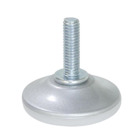 Piedino regolabile 30809 Emuca per mobili, diametro 35 mm, altezza 34 mm, filetto M6, Acciaio finitura Alluminio