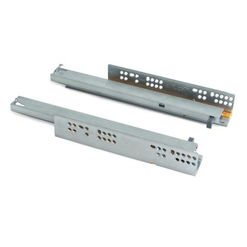 Kit guide Emuca a scomparsa Silver per cassetto, estrazione totale, portata 30 Kg, profondit&agrave; 300 mm, colore Zincato Bianco