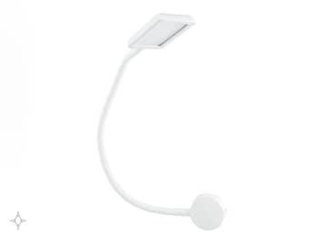 Lampada Kuma quadrata Emuca a Led, potenza 5 W, luce naturale, con porta USB, in plastica, finitura Bianca