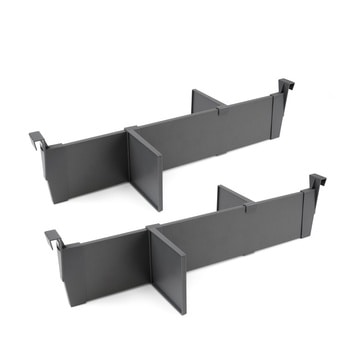 Set separatori regolabili Emuca per cassetto Vertex-Concept, larghezza modulo 600 mm, colore Grigio Antracite