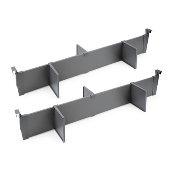 Set separatori regolabili Emuca per cassetto Vertex-Concept, larghezza modulo 900 mm, colore Grigio Antracite