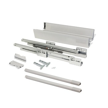 Kit Emuca per cassetto esterno cucina Vantage Q, dimensioni 141x400 mm, portata 35 Kg, colore Grigio Metallizzato