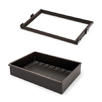 Kit cassetto metallico Emuca per armadio, per modulo 800 mm, con guide, regolabile, colore Moka