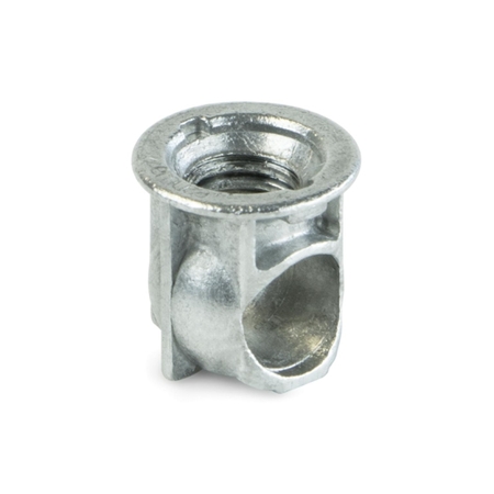 Boccola con collare Emuca per montaggio mobile, filetto M8, diametro 14x14 mm, Zama finitura Zincato