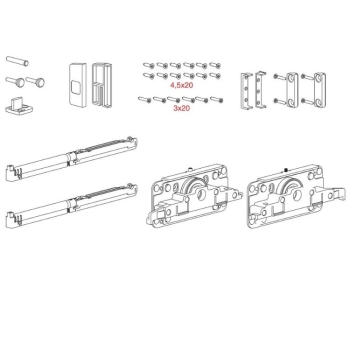 Kit Diva Air 1478/35G/18A Terno per porta da interno, spessore 18 mm, portata 40 Kg, finitura Anodizzato Argento