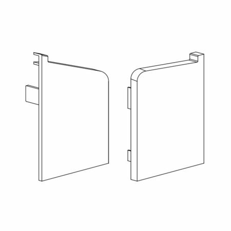 Coppia tappi di copertura 207 Terno per profilo Gelosia scorrevole persiana, destro e sinistro, materiale Nylon