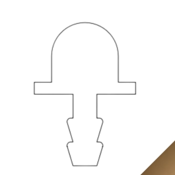 Binario inferiore 620 Terno per Scorribase anta mobile, dimensione incastro 6x3 mm, materiale Alluminio Bronzo Anodizzato