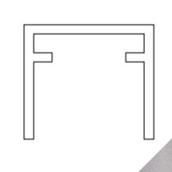 Binario superiore 660 Terno per Scorribase anta mobile, dimensione 23x20 mm, materiale Alluminio Argento Anodizzato