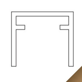 Binario superiore 660 Terno per Scorribase anta mobile, dimensione 23x20 mm, materiale Alluminio Bronzo Anodizzato