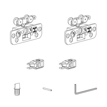 Kit Living Top 2173 Terno per ante sospese, con 2 fermi standard, portata 15 Kg