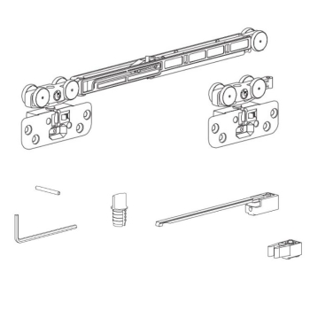 Kit Living Top 2654 Terno per ante sospese, con 1 fermo ammortizzato e 1 fermo standard, portata 30 Kg