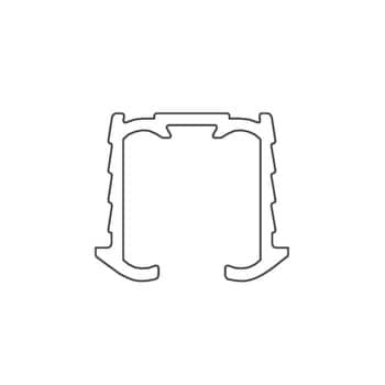 Binario superiore 2650 Terno, per scorrimento serie Living Top, portata 30 Kg, lunghezza 2000 mm, Alluminio Anodizzato Argento