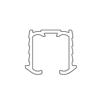 Binario superiore 2650 Terno, per scorrimento serie Living Top, portata 30 Kg, lunghezza 3000 mm, Alluminio Anodizzato Argento