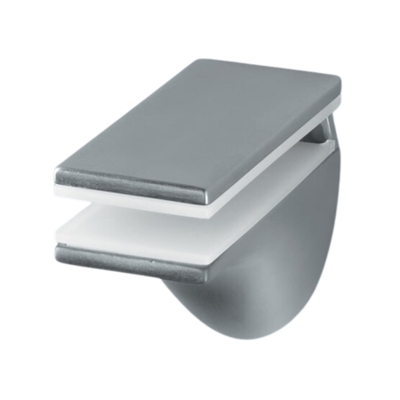 Reggimensola LIS0155 Confalonieri per piano in vetro e legno, spessore 6-36 mm, dimensioni 37x63x80 mm, Zama finitura Argento