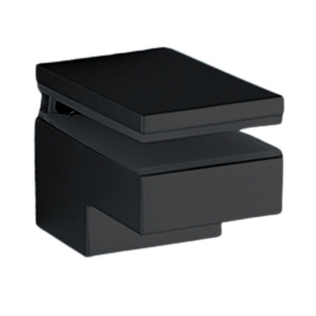 Reggimensola MS01437 Confalonieri per piano in vetro e legno, spessore 6-25 mm, dimensioni 40x60x69 mm, Zama finitura Nero Opaco