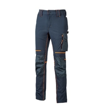 Pantalone U Power Atom da lavoro, linea Performance, tessuto U 4 Stretch idrorepellente, taglia L, colore Deep Blu