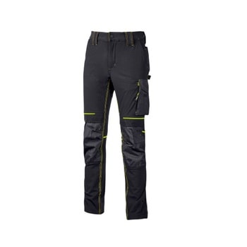 Pantalone U Power Atom da lavoro, linea Performance, tessuto U 4 Stretch idrorepellente, taglia XL, colore Asphalt Grigio Verde