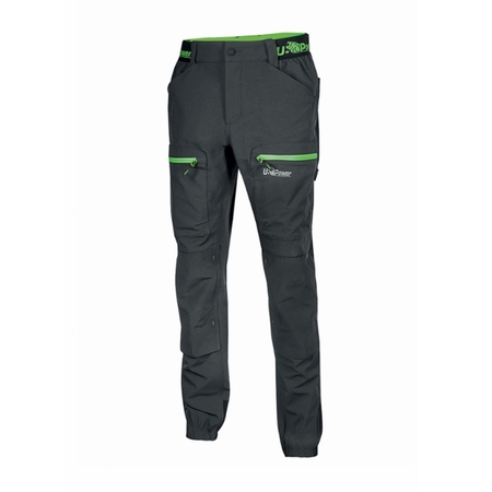 Pantaloni U Power Horizon FU267RL da lavoro lunghi, idrorepellenti traspiranti, tessuto U 4, taglia L, colore Asphalt Grigio Verde