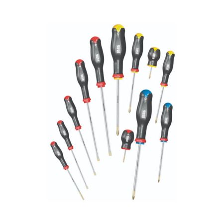 Set 12 giraviti 324 SH12 Usag per vite, con intaglio, impronta a croce phillips e pozidriv-supadriv, materiale Acciaio Cromo Silicio Vanadio