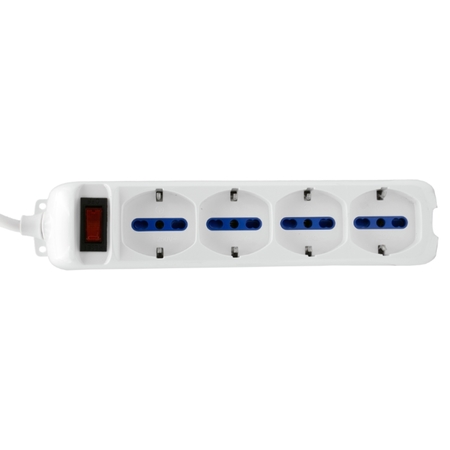 Multipresa Eco-Line Brennenstuhl per interno, con interruttore, 4 prese universali, lunghezza spina 1,4 mt, colore Bianco