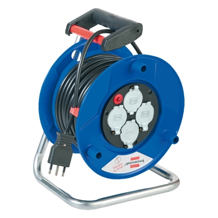 Tamburo avvolgicavo Garant ST Brennenstuhl per cavo elettrico, con 4 prese universali, spina IT 16A, lunghezza 50 mt, corpo Plastica supporto Metallo