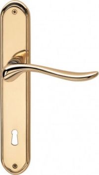 Valli & Valli serie H 165 Germana Maniglia per porta interna placca Oro lucido con foro normale