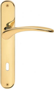 Maniglia per porta interna con placca Valli & Valli serie H 198 Mizar foro normale Oro lucido