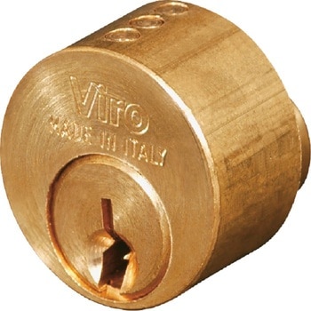 Cilindro fisso 735 Viro tondo  per serratura serranda, lunghezza 26 mm, diametro 25 mm, 3 pistoncini, materiale Ottone