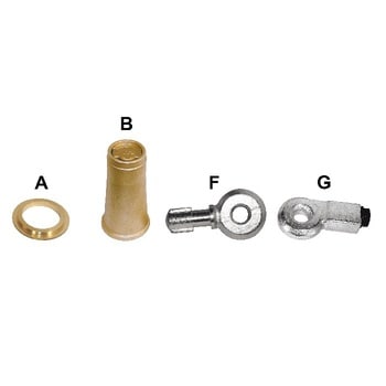 Campana di bloccaggio con tappo, 2 anelli e ghiera 695 Viro per lucchetto serranda, diametro anelli 15 mm